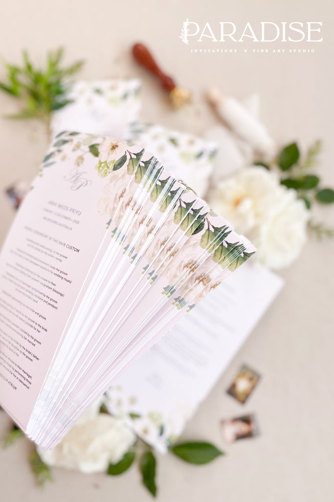 Teagan Greenery Wedding Menus