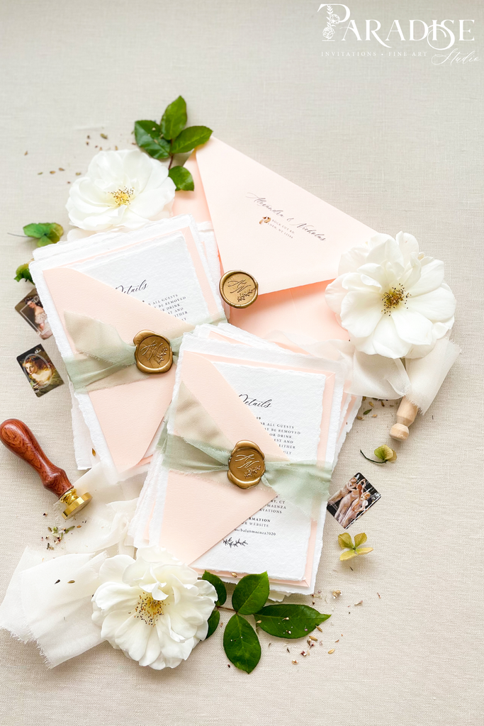 Olympia Handmade Paper Wedding Invitation Sets