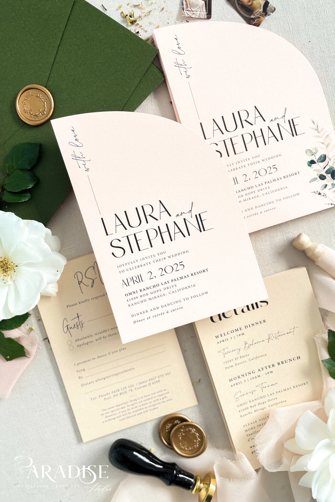 Enrica Half Arch Wedding Invitation Sets