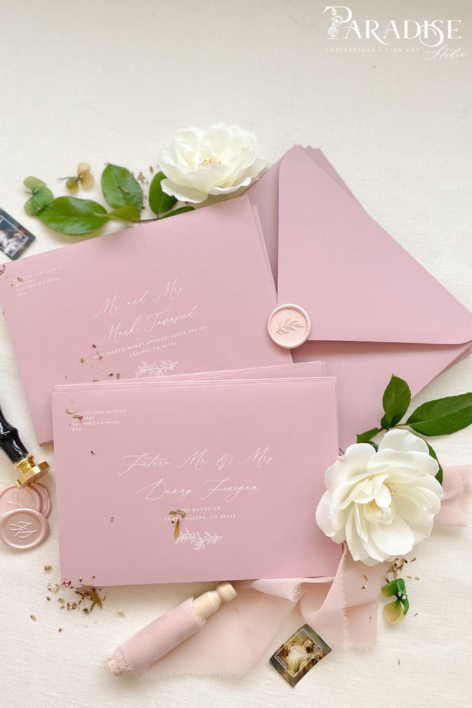 Wild Rose Envelopes and White Ink Printing