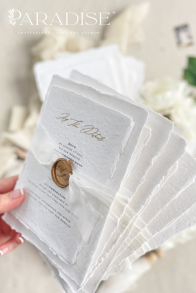 Natalie Handmade Paper Wedding Invitation Sets