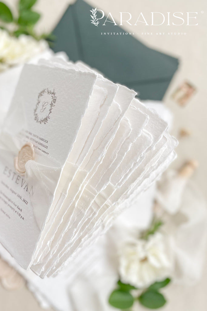 Lucille Handmade Paper Wedding Invitation Sets