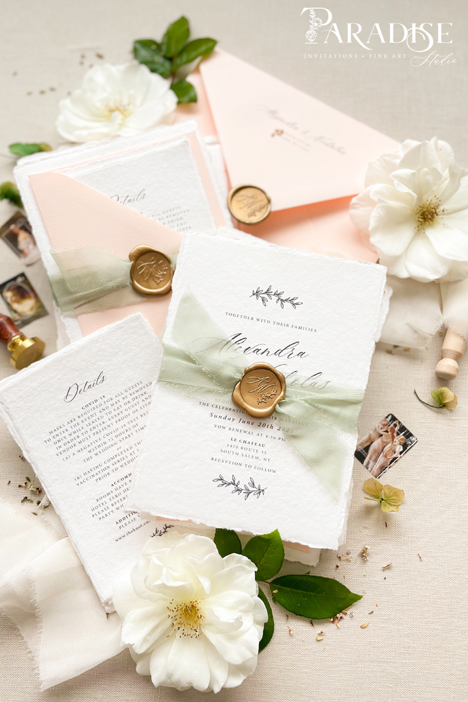 Olympia Handmade Paper Wedding Invitation Sets