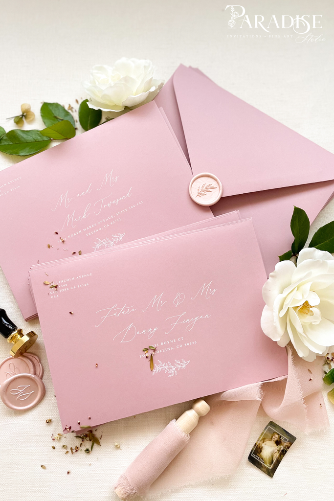 Wild Rose Envelopes and White Ink Printing