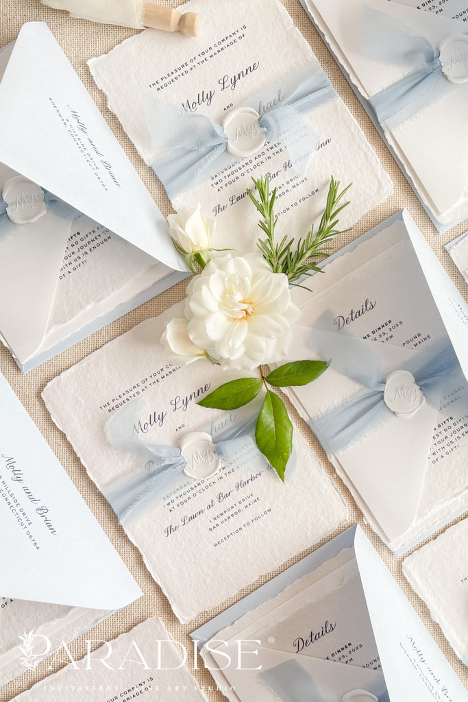 Blondene Handmade Paper Wedding Invitation Sets