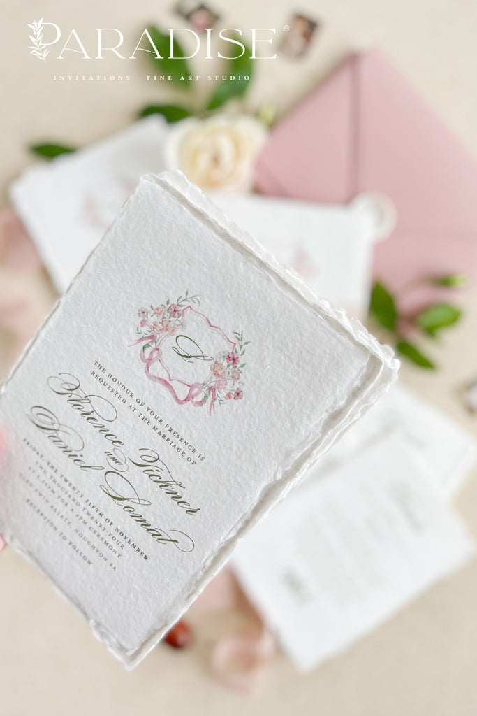 Angelette Handmade Paper Wedding Invitation Sets