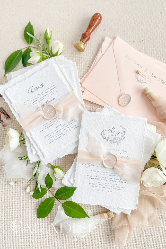 Karoly Handmade Paper Wedding Invitation Sets