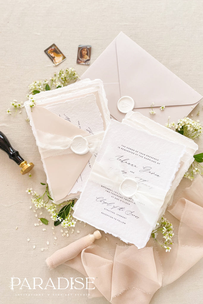 Harper Handmade Paper Wedding Invitation Sets