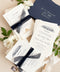 Elegant and refined, this letterpress wedding invitation suite brings classic artistry to modern romance. Featuring a custom hand-drawn illustration of your wedding venue, each piece is printed on luxurious cotton cardstock using the timeless technique of letterpress printing - creating a deep, tactile impression that you can both see and feel. The suite is accented with navy envelopes and tied with a silk ribbon, perfectly balancing sophistication with sentiment.