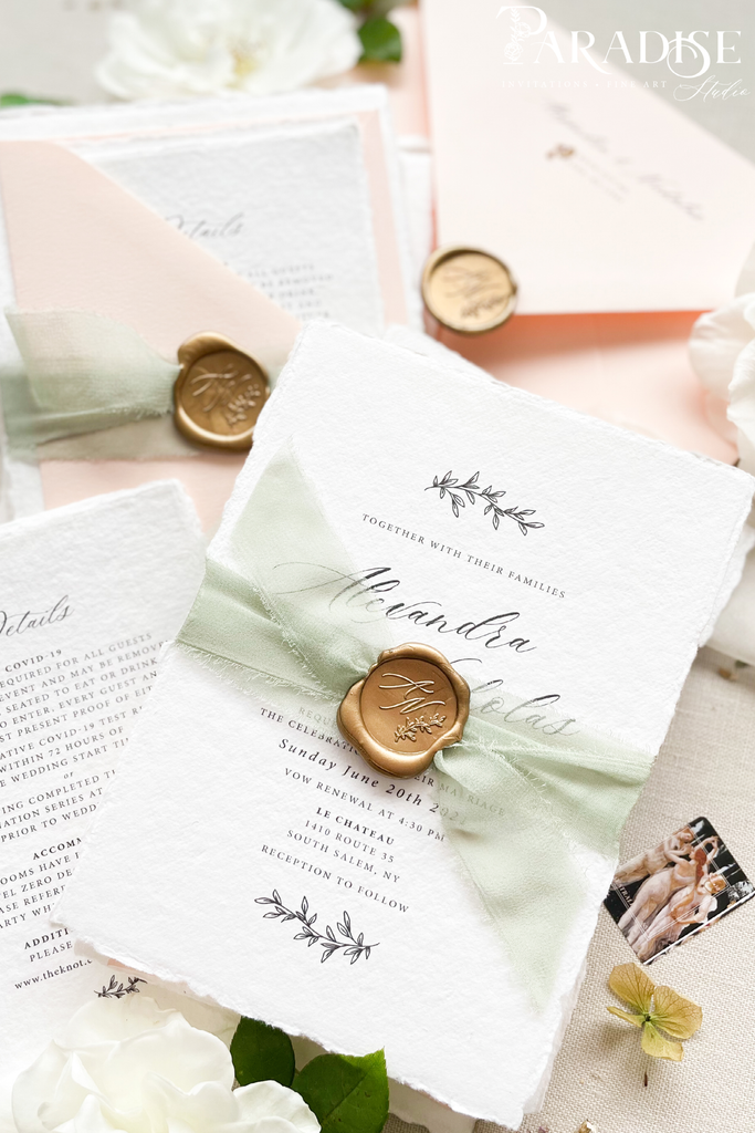 Olympia Handmade Paper Wedding Invitation Sets