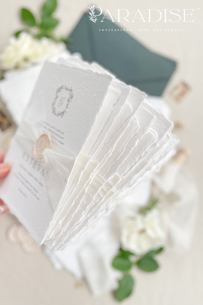 Lucille Handmade Paper Wedding Invitation Sets