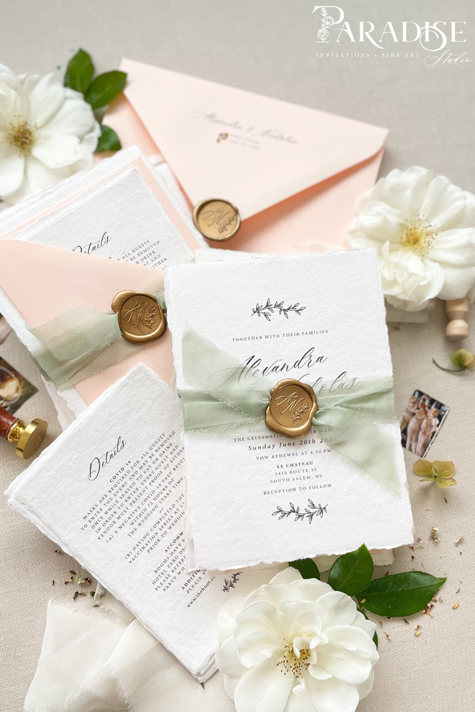 Olympia Handmade Paper Wedding Invitation Sets