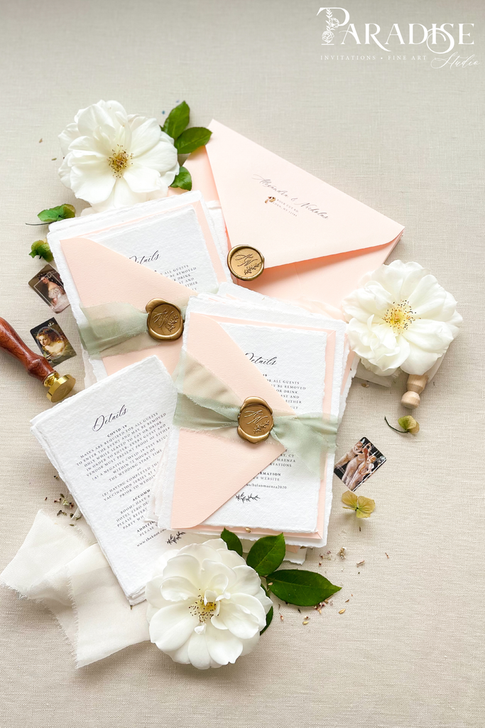 Olympia Handmade Paper Wedding Invitation Sets