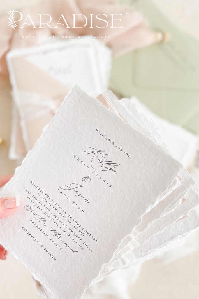 Fanetta Handmade Paper Wedding Invitation Sets