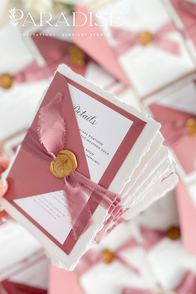 Annabelle Handmade Paper Wedding Invitation Sets