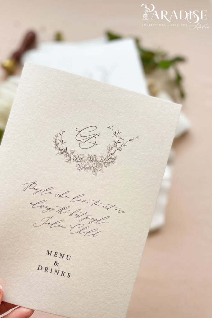 Annabeth Calligraphy Wedding Menus