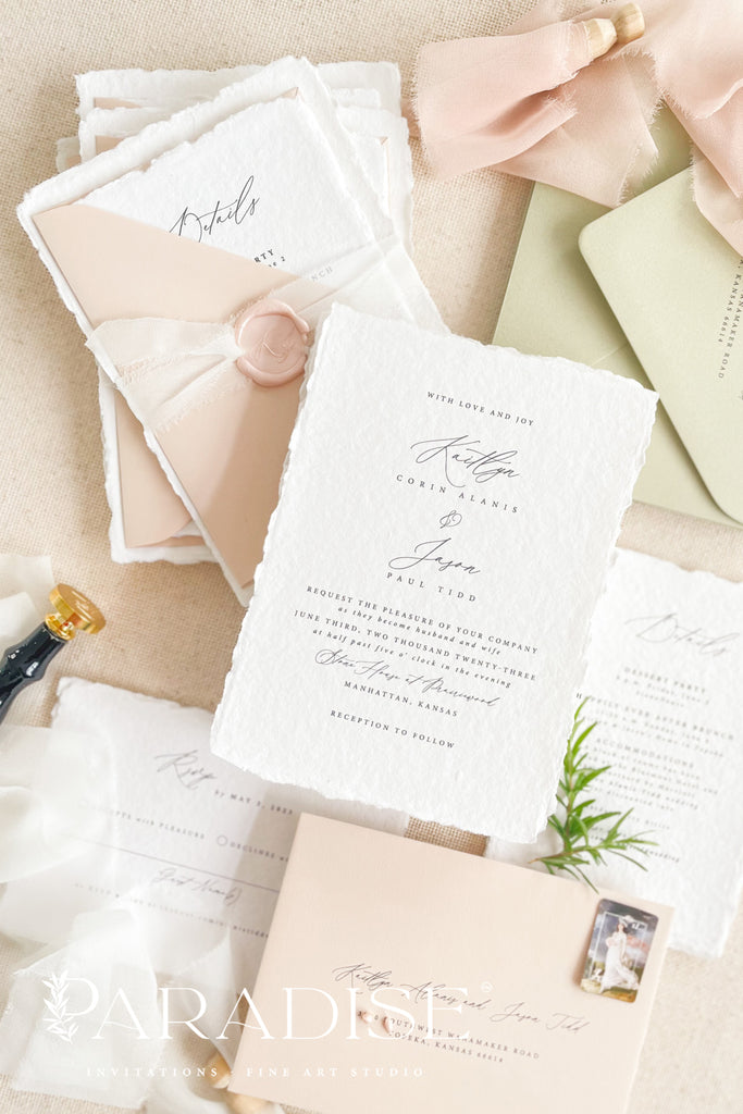 Fanetta Handmade Paper Wedding Invitation Sets