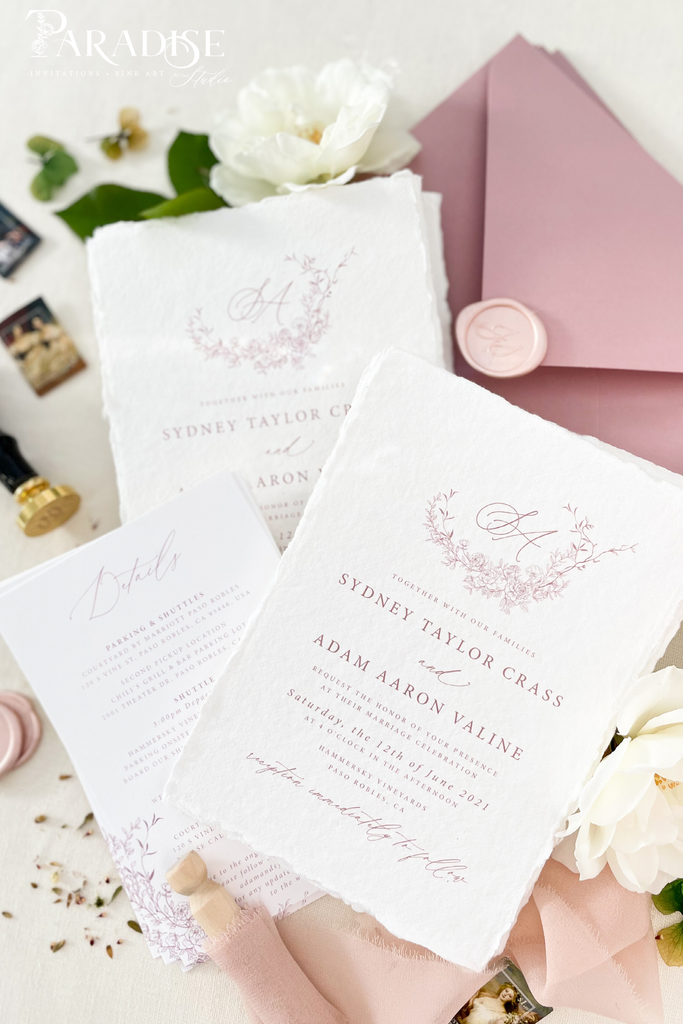 Cipriana Handmade Paper Wedding Invitation Sets