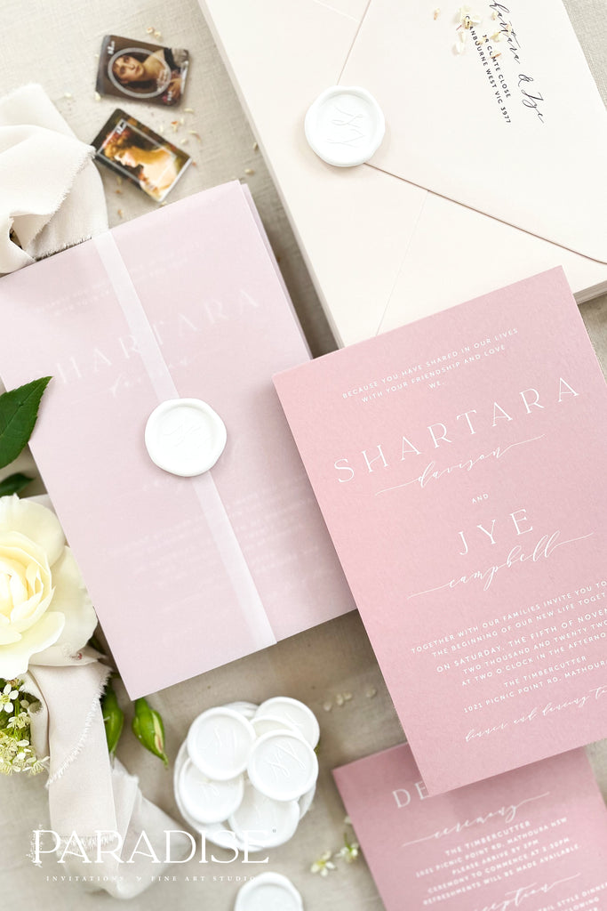 Reese Dusty PInk Wedding Invitation Sets