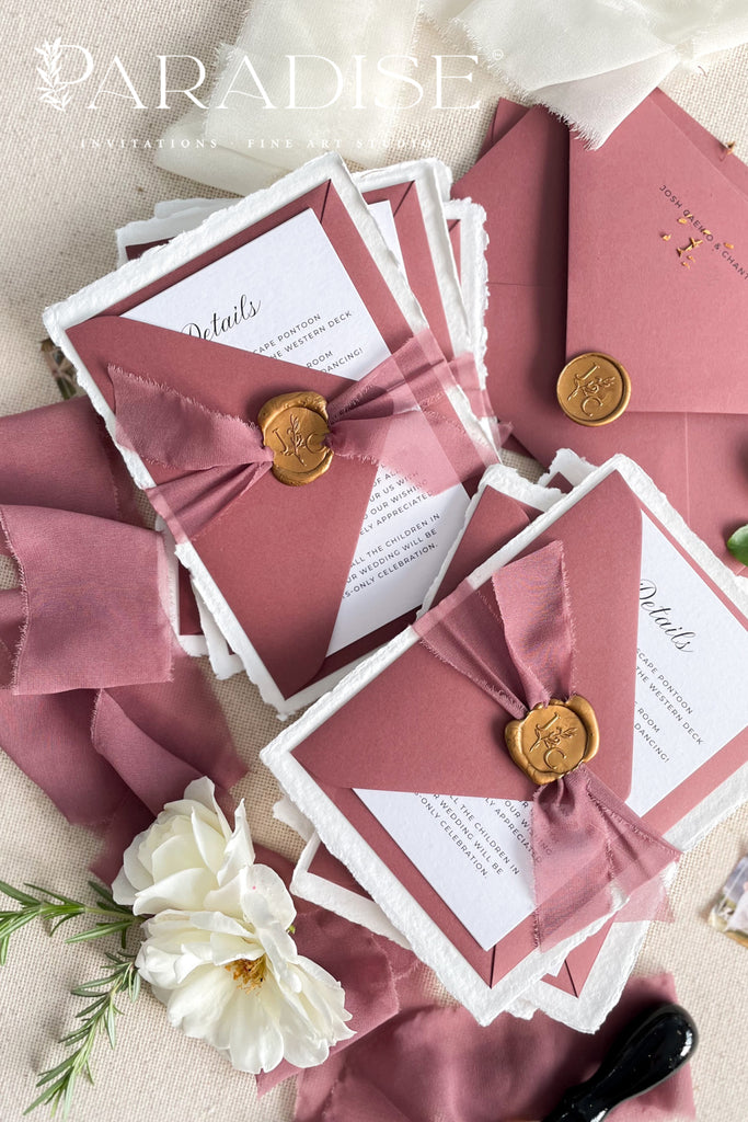 Annabelle Handmade Paper Wedding Invitation Sets