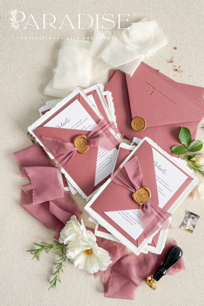 Annabelle Handmade Paper Wedding Invitation Sets