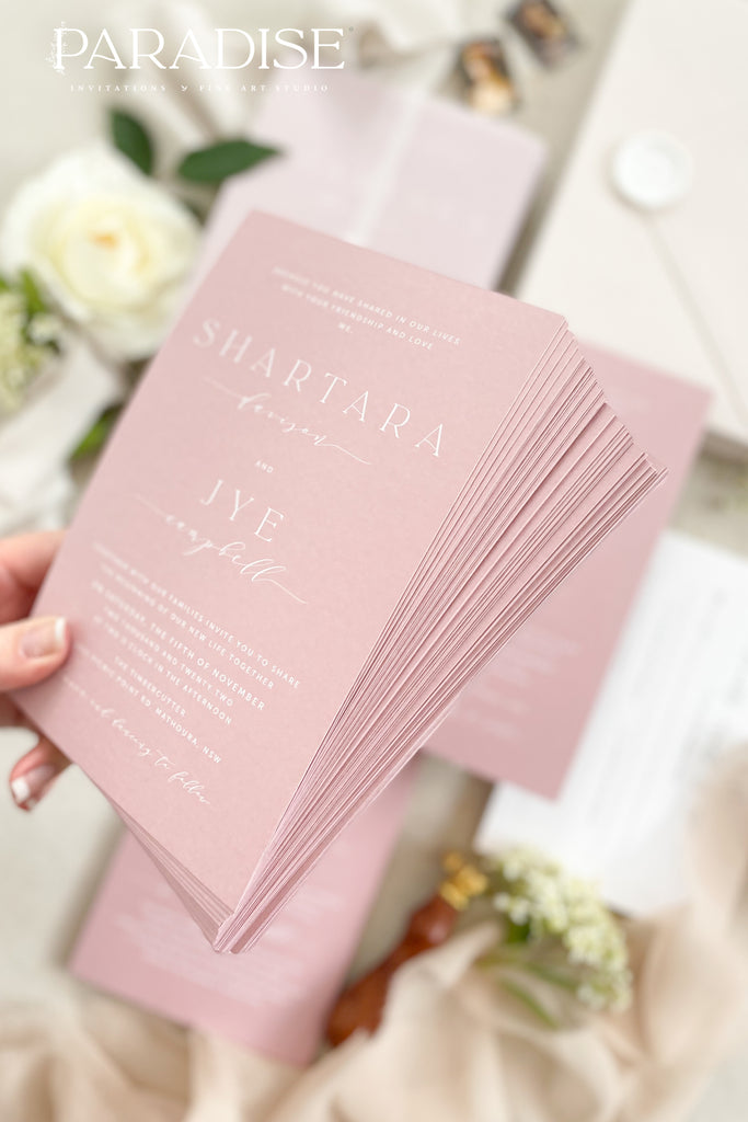 Reese Dusty PInk Wedding Invitation Sets