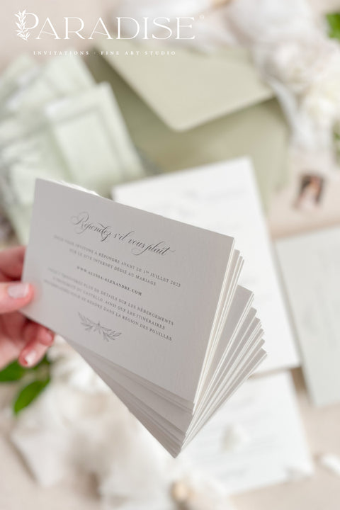 Bring natural elegance to your celebration with our vellum wedding invitations, designed with soft sage green accents, modern fine art typography, and translucent vellum wraps tied with ribbon. Each suite is crafted by hand to embody a refined yet organic aesthetic that perfectly suits botanical, garden, or destination weddings. Printed on premium cardstock with delicate botanical illustrations.