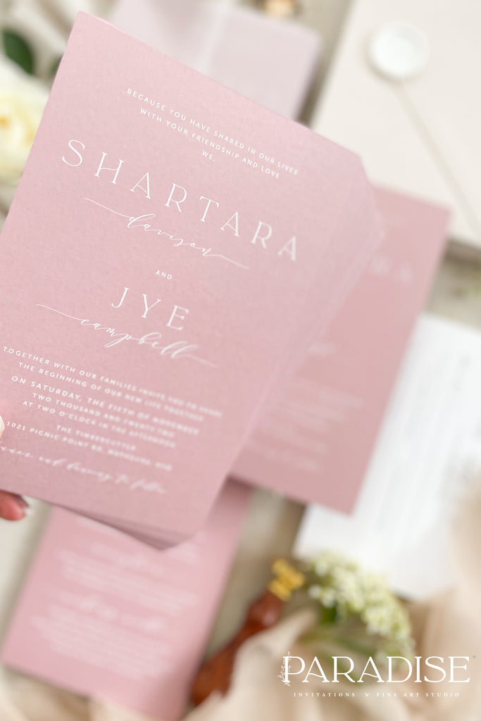 Reese Dusty PInk Wedding Invitation Sets