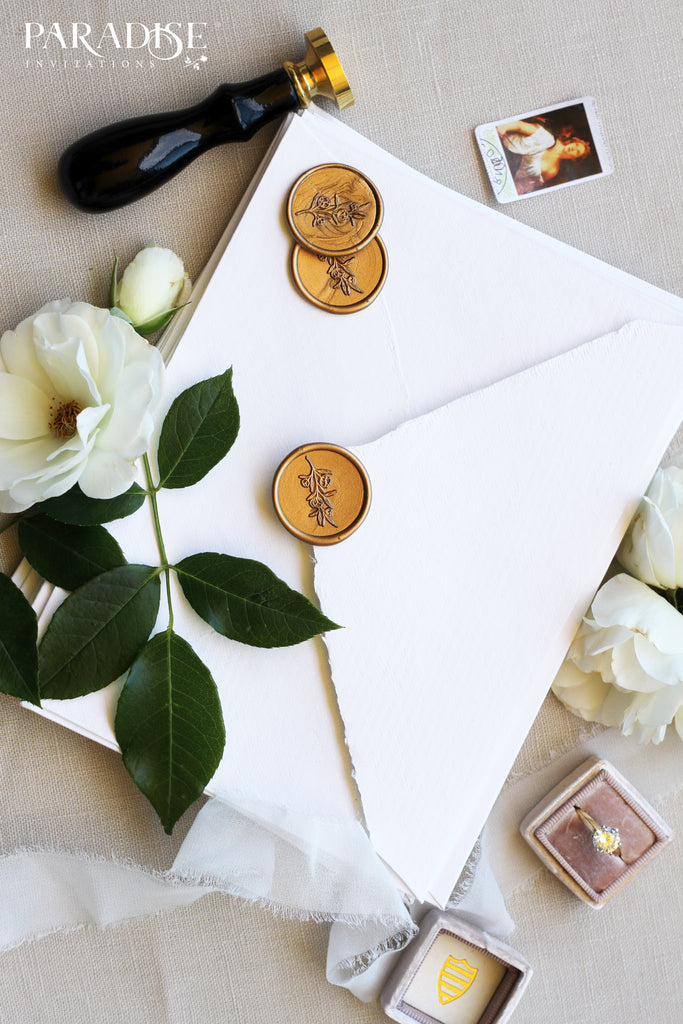 Floral Branch Monogram Wax Seals