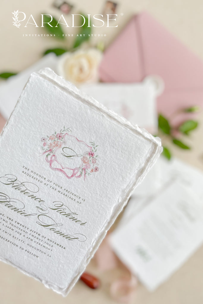 Angelette Handmade Paper Wedding Invitation Sets