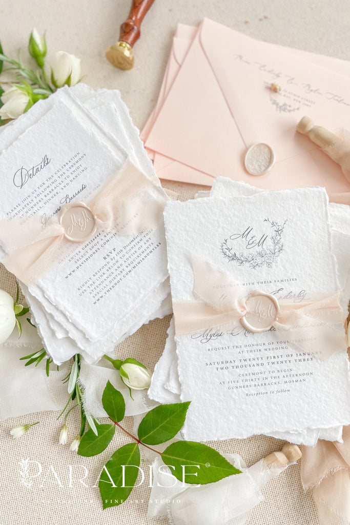 Karoly Handmade Paper Wedding Invitation Sets