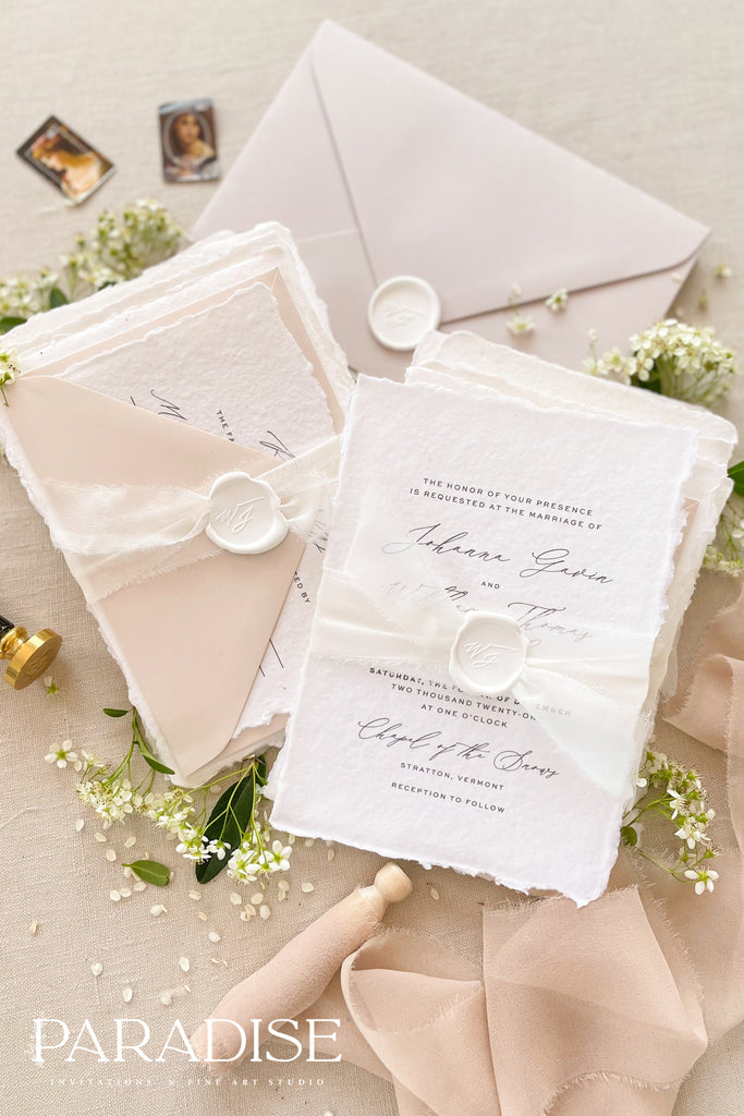 Harper Handmade Paper Wedding Invitation Sets