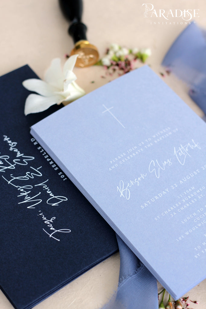 Madison Dusky Blue Christian Invitation