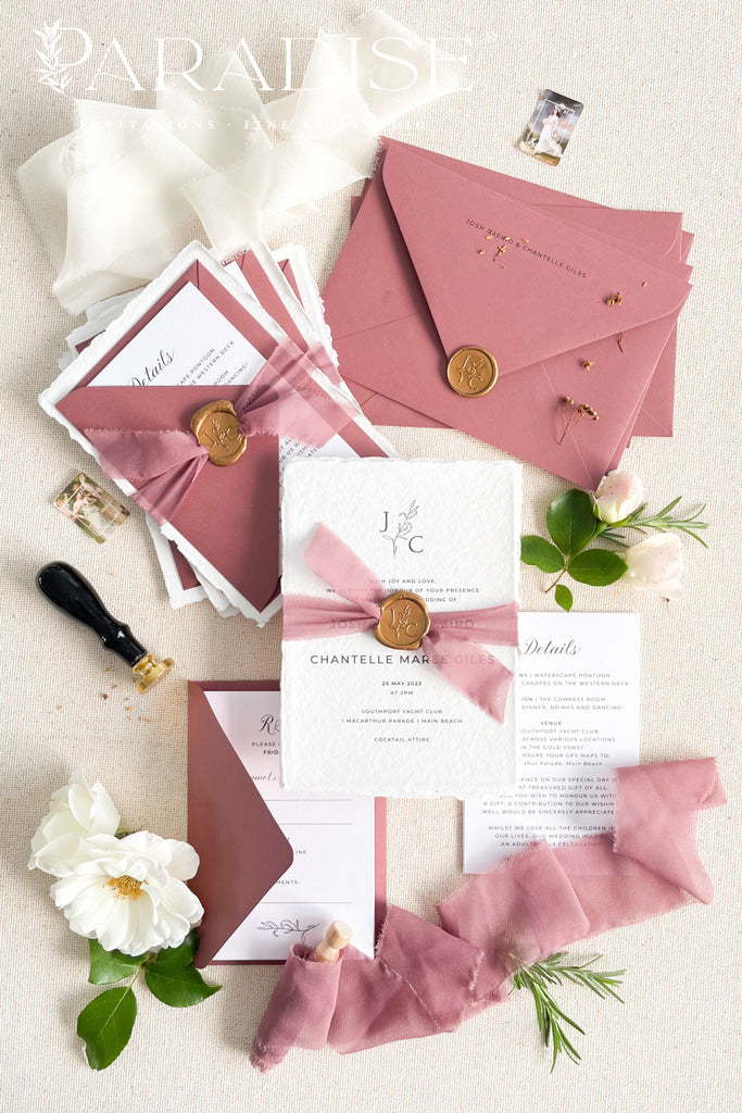 Annabelle Handmade Paper Wedding Invitation Sets