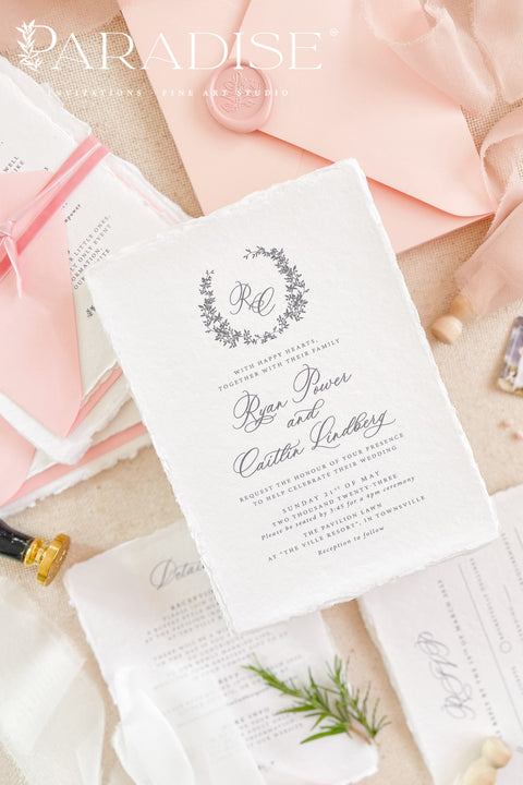 Elevate your wedding with our exquisite Handmade Paper Wedding Invitations featuring beautiful deckled edges. Crafted with love and attention to detail, these elegant invitations are tied together with luxurious silk ribbon, adding a touch of sophistication to your special day. Each piece is uniquely handmade, ensuring your announcements are as one-of-a-kind as your love story.