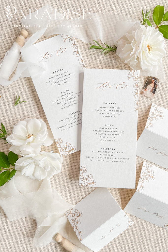 Cherina Floral Wedding Menus