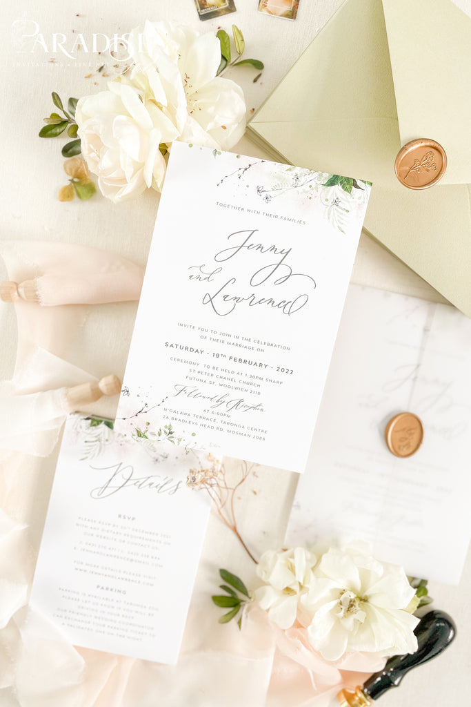 Sierra Greenery Wedding Invitations