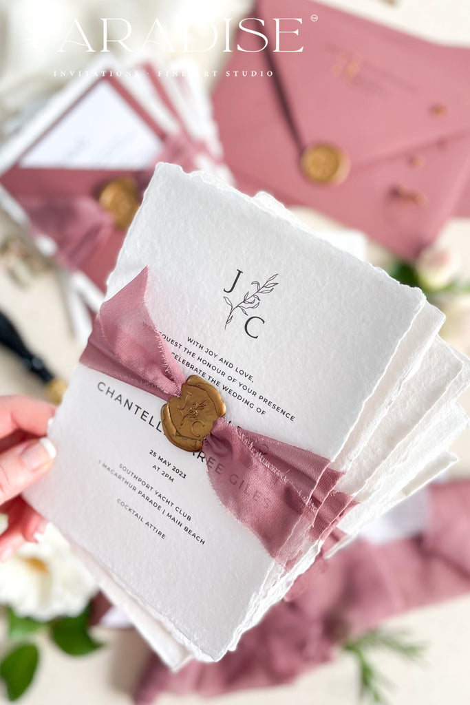 Annabelle Handmade Paper Wedding Invitation Sets