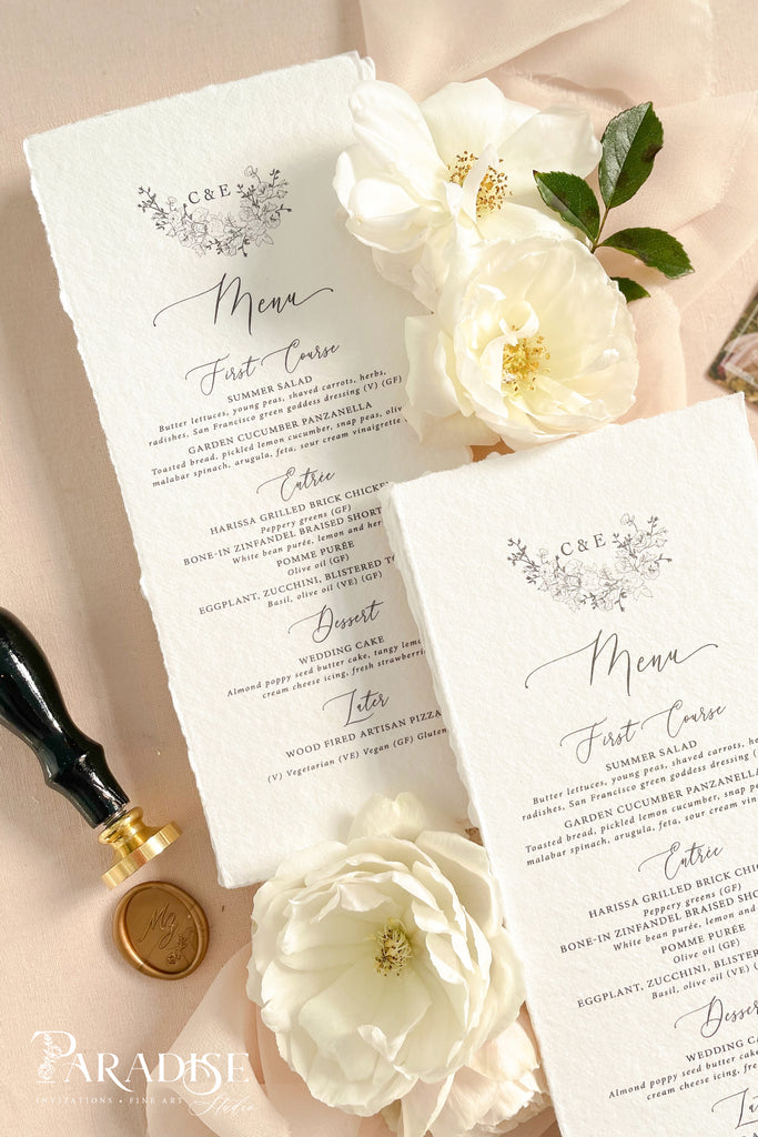 Cristina Handmade Paper Wedding Menus