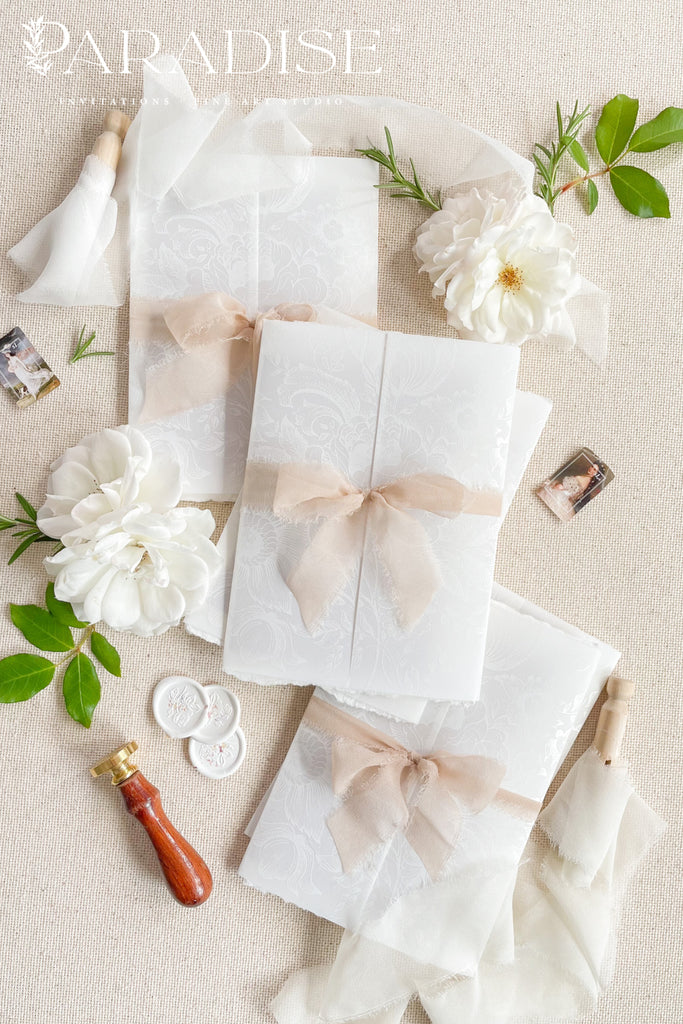 Calanthe Handmade Paper Wedding Invitation Sets