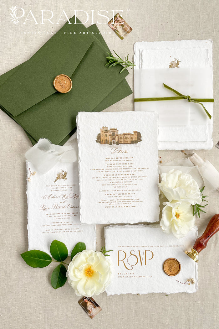 Elle Handmade Paper Wedding Invitation Sets