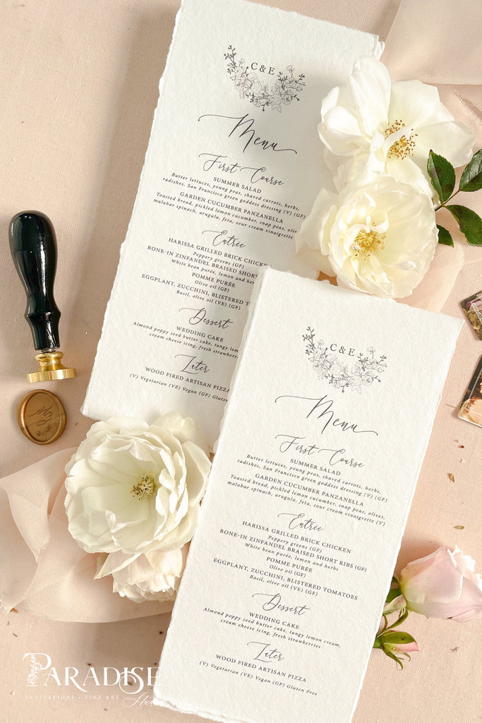 Cristina Handmade Paper Wedding Menus