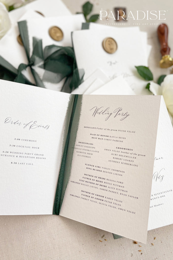 Palmer Silk Ribbon Wedding Programs