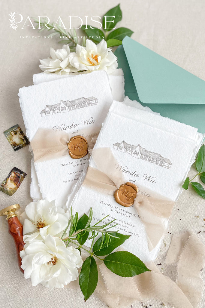 Adelynn Handmade Paper Wedding Invitation Sets