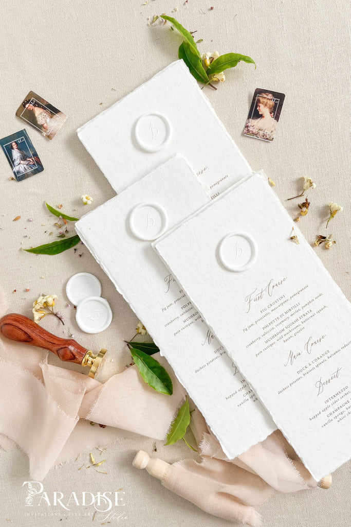 Jemma Handmade Paper Wedding Menus