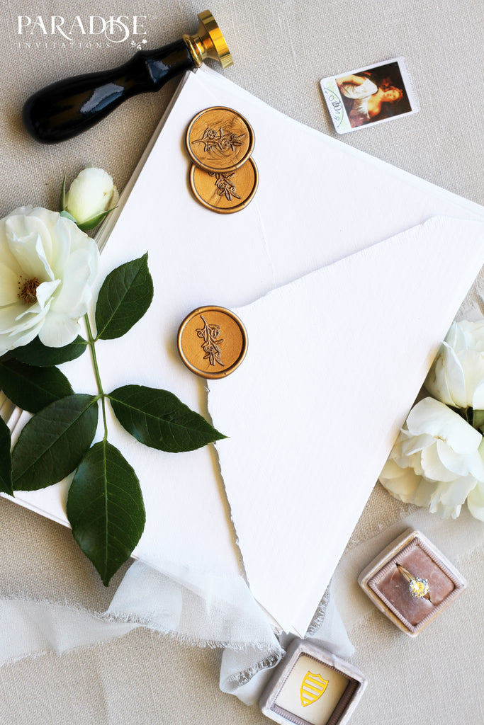 Floral Branch Monogram Wax Seals