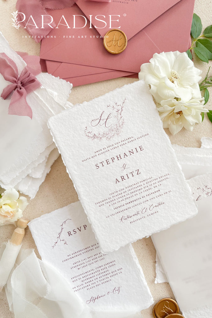 Bernardine Handmade Paper Wedding Invitation Sets