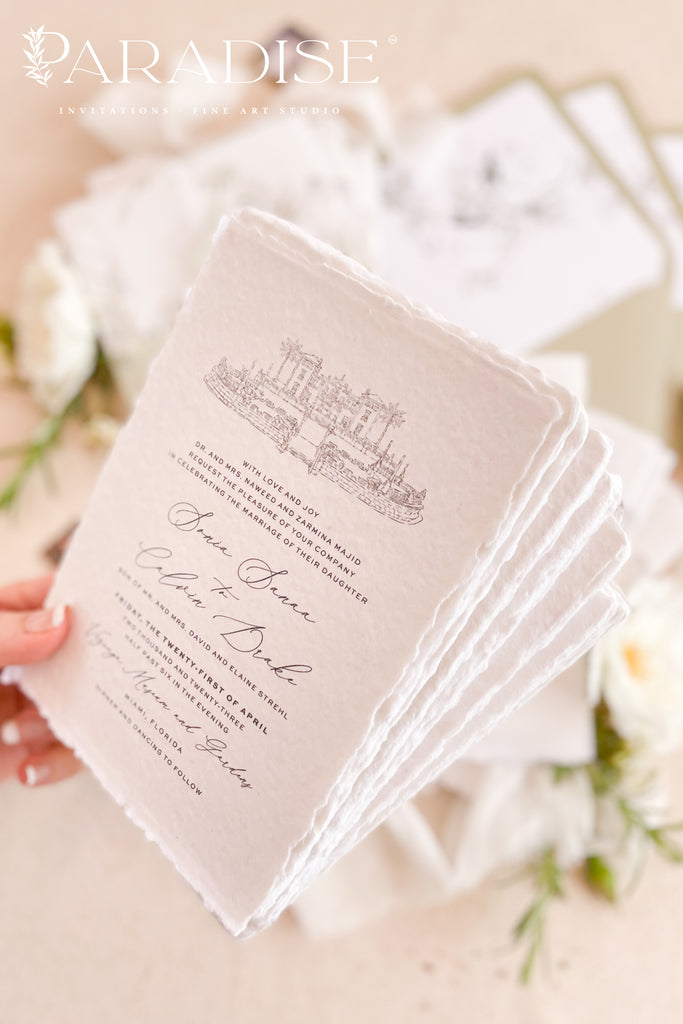 Amarante Handmade Paper Wedding Invitation Sets