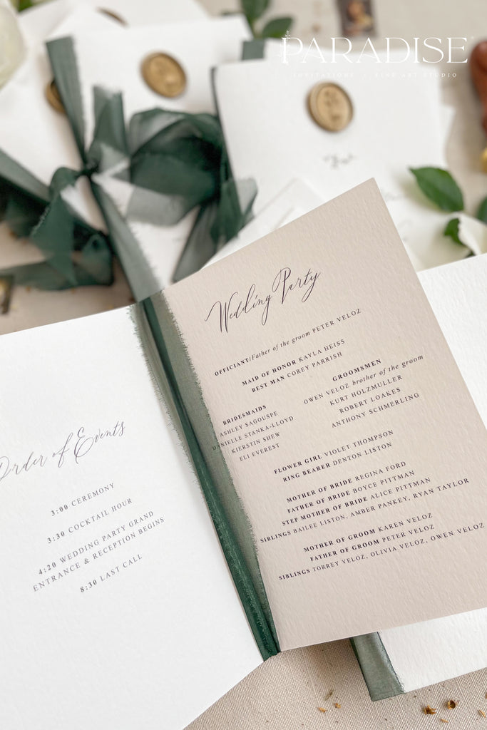 Palmer Silk Ribbon Wedding Programs