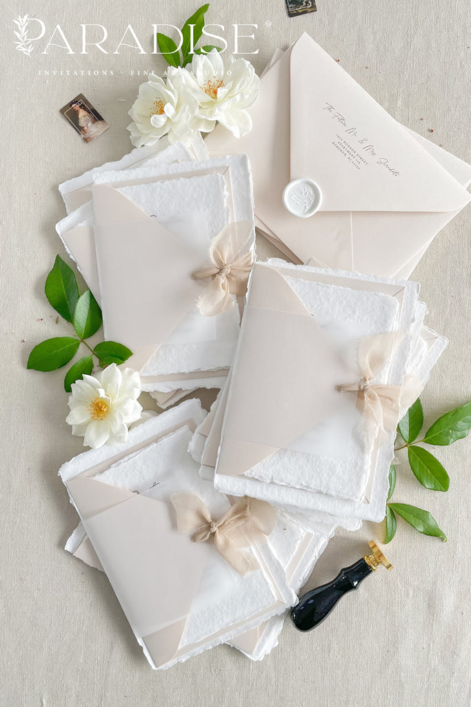 Rowan Handmade Paper Wedding Invitation Sets